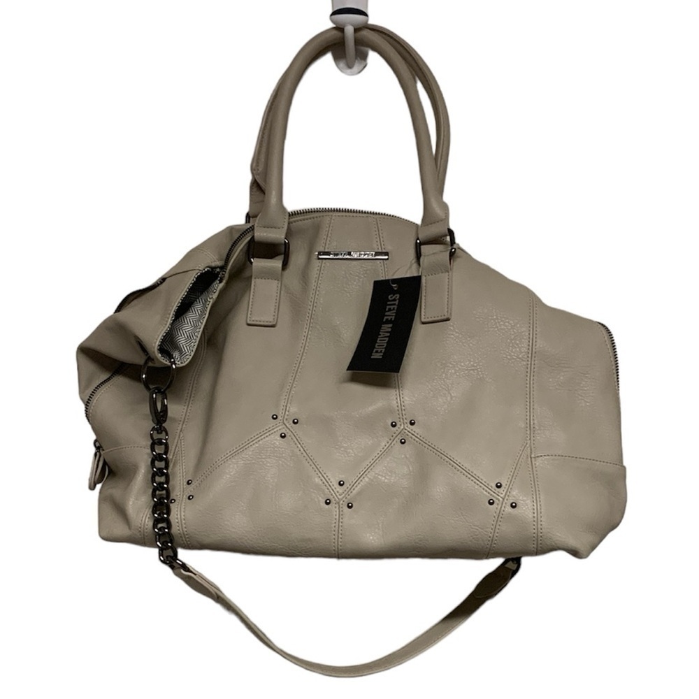 Steve Madden bsocial convertible tote purse bag handbag shoulder bag grey NEW